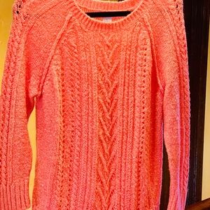 Sweater with sparkle color a peachy salmon